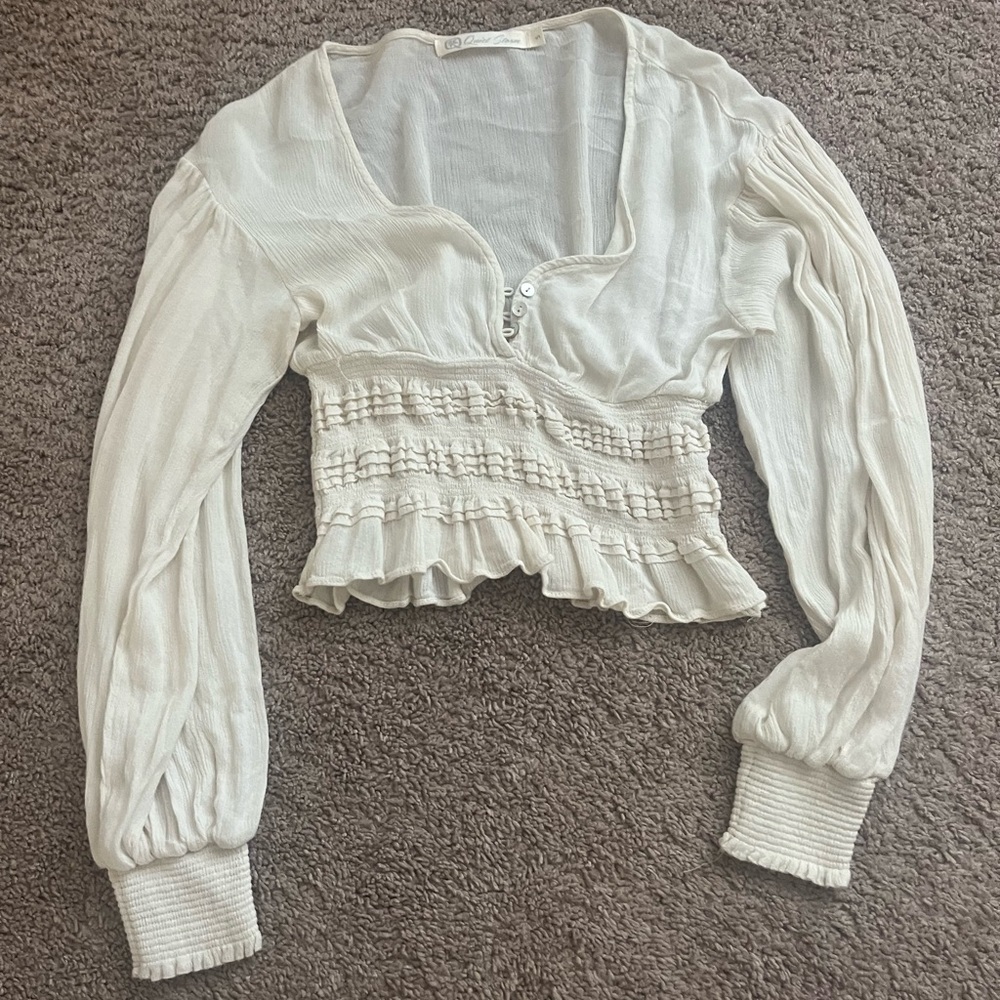 Quiet storm linen blend top